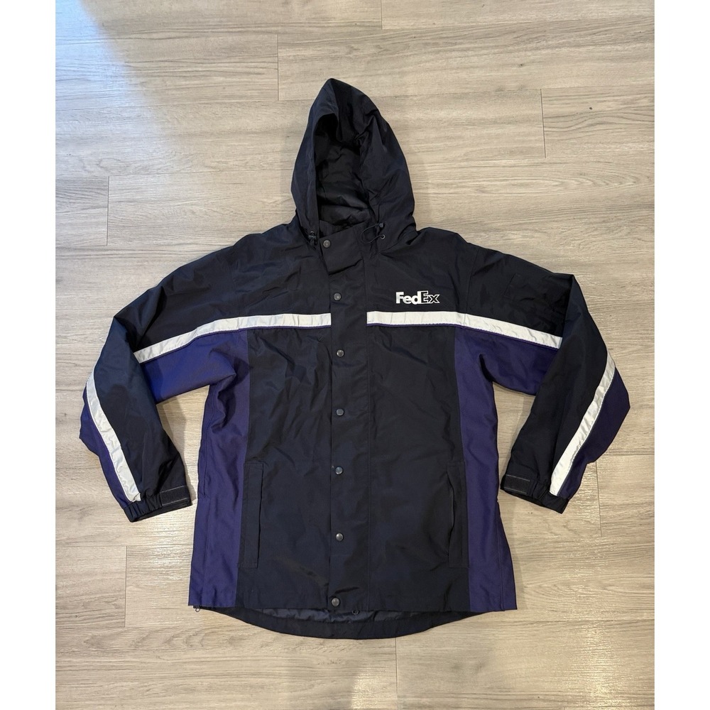 fedex Stan Herman VF Imagewear Reflective Soft shell Wind Breaker Hooded Size L